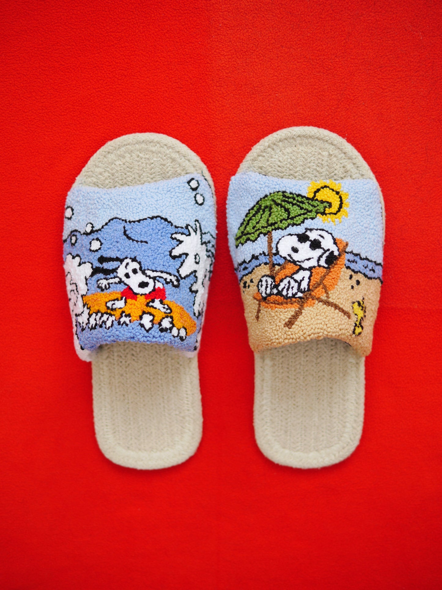 Surfin' Snoopy Punch Needle Slippers