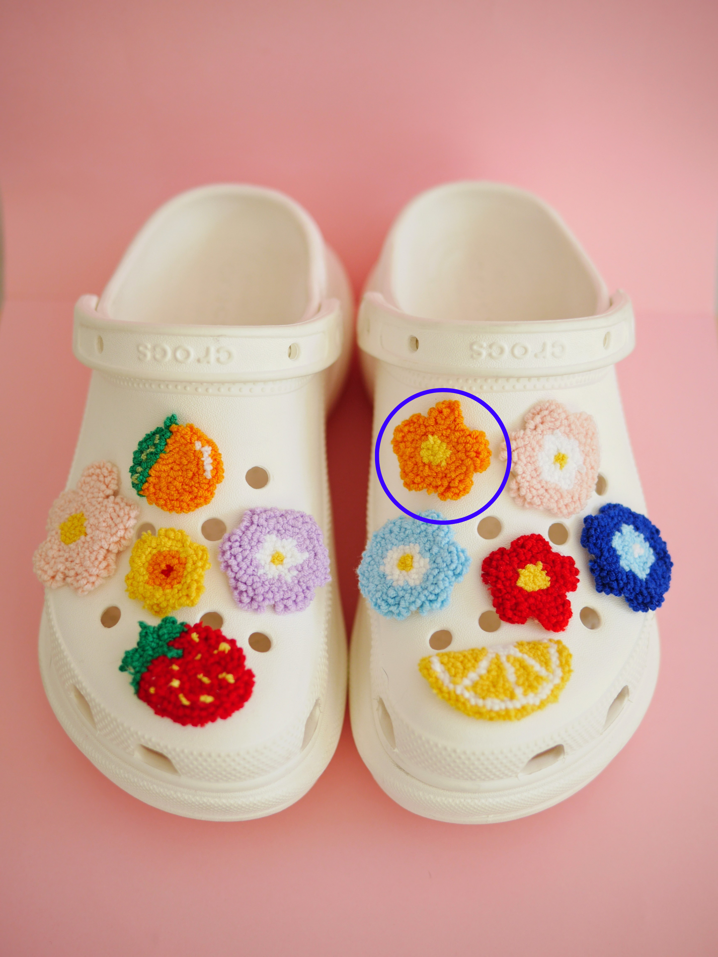 Flower Punch Shoe Charms