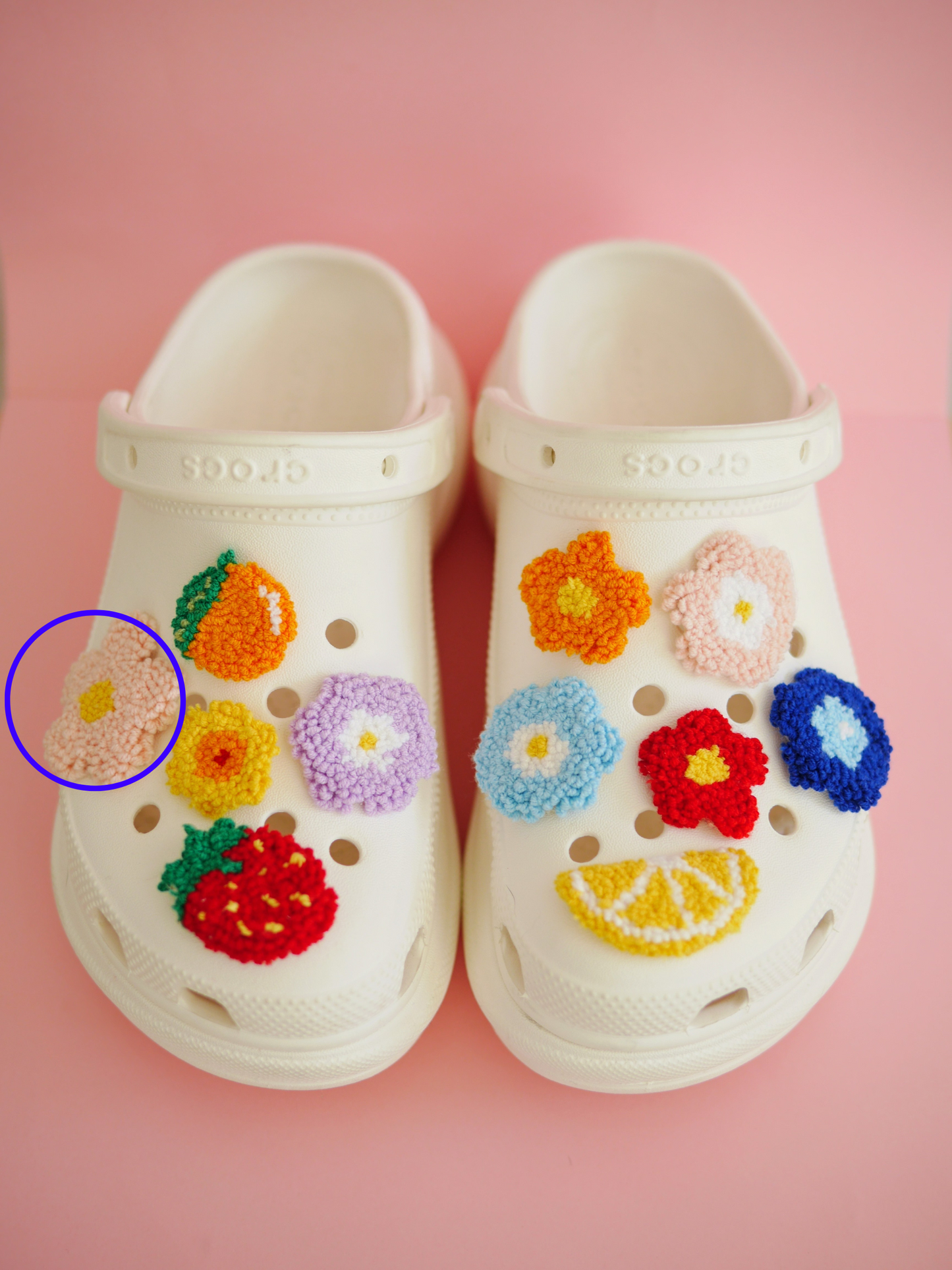 Flower Punch Shoe Charms