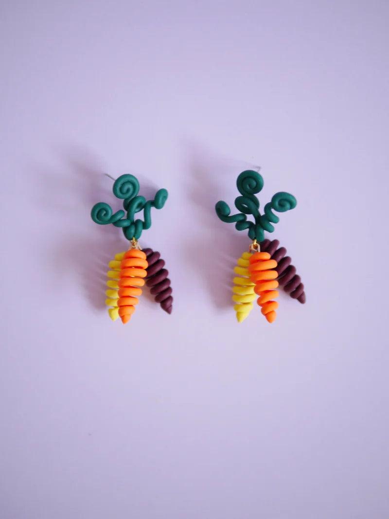 Carrot Bundle Doodle Earrings