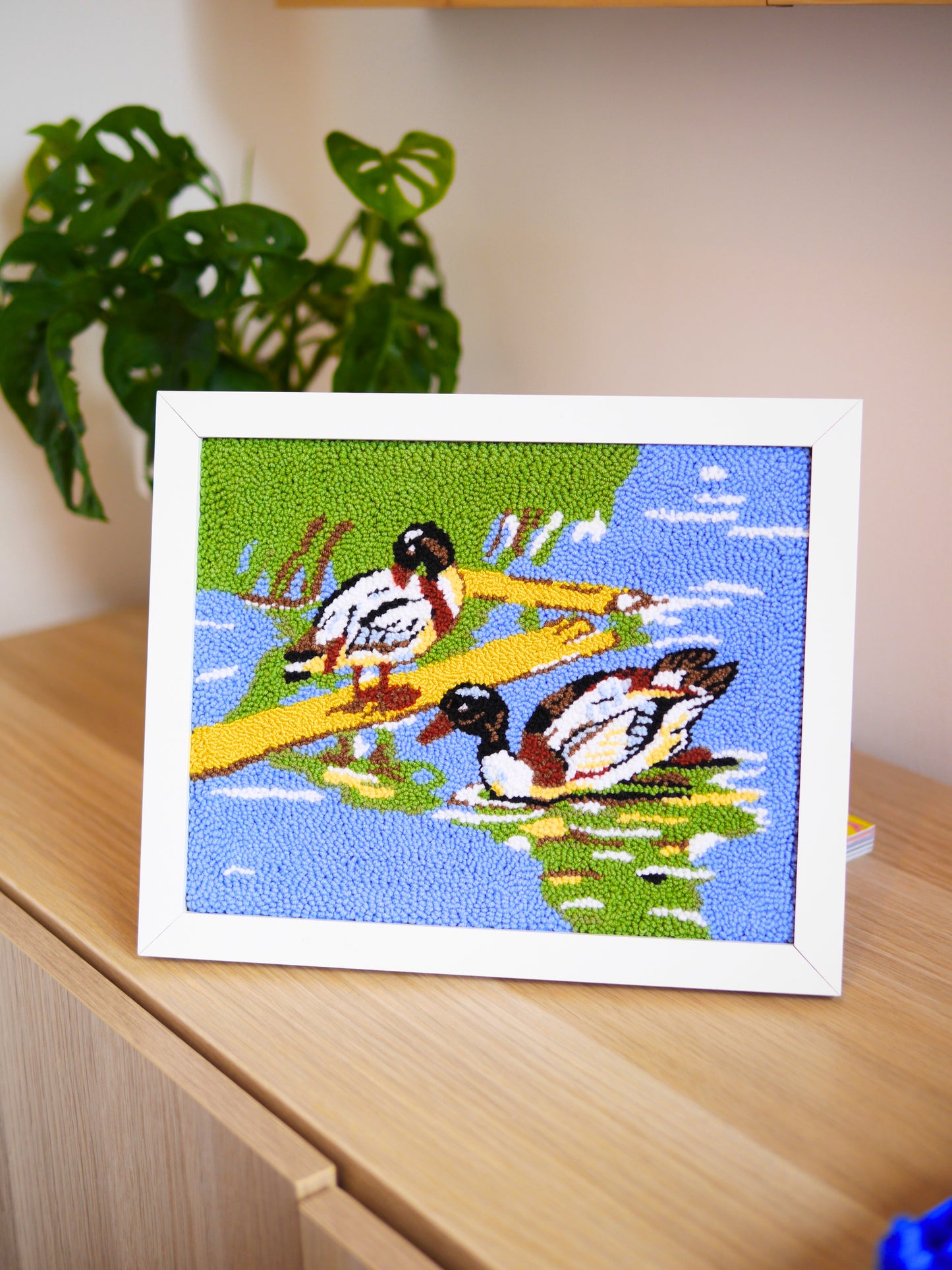 Framed Duck Pond Scene