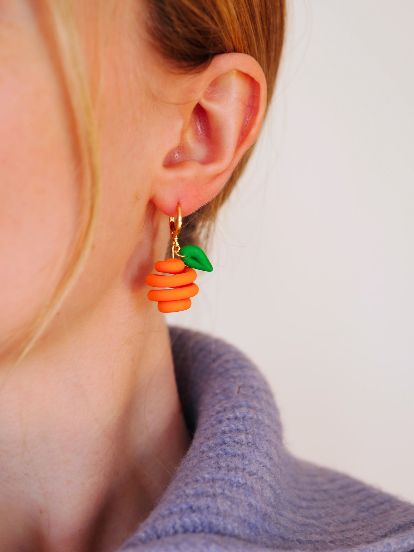 Orange Doodle Earrings (Small + Large)