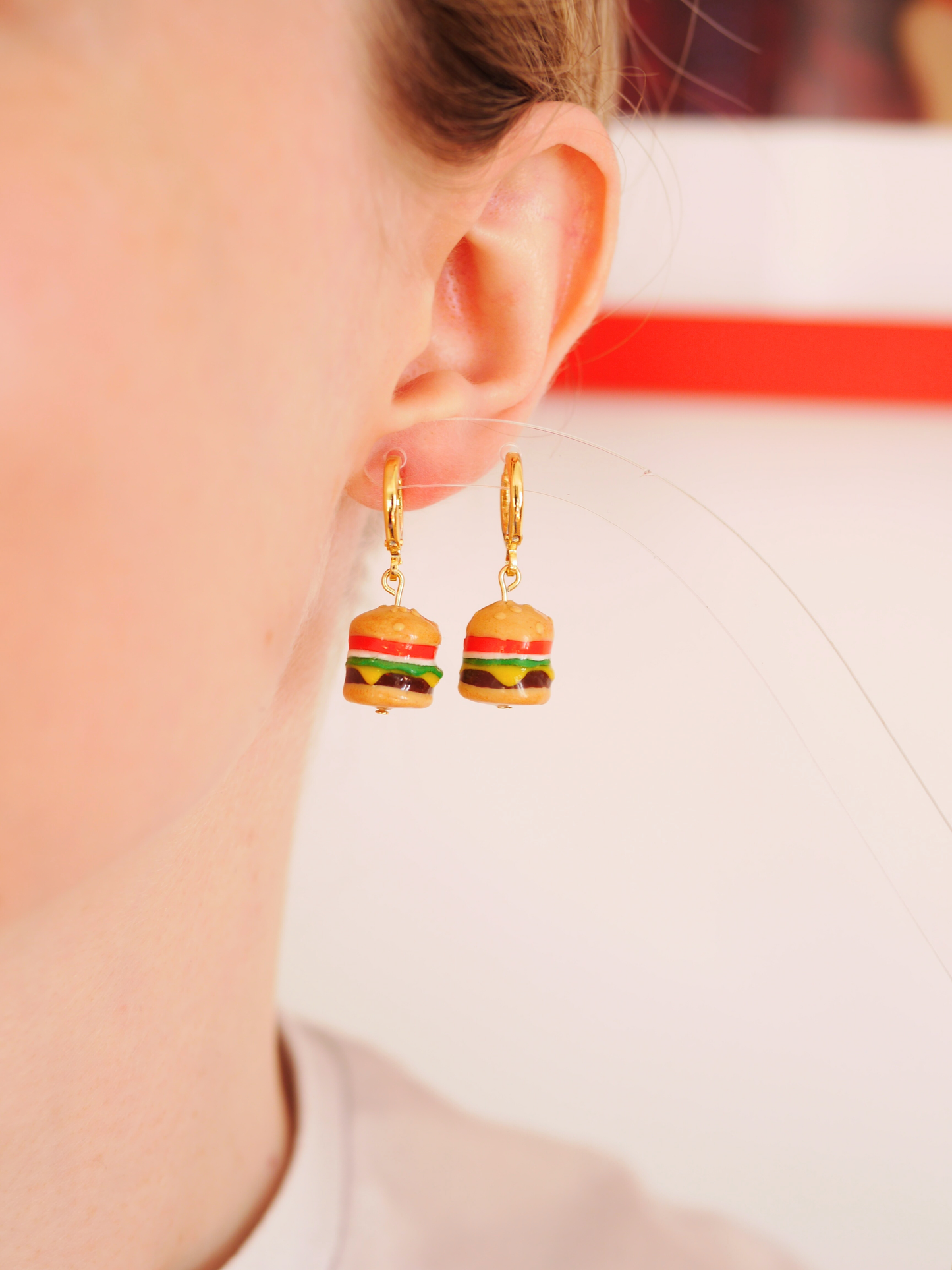 Burger Earrings