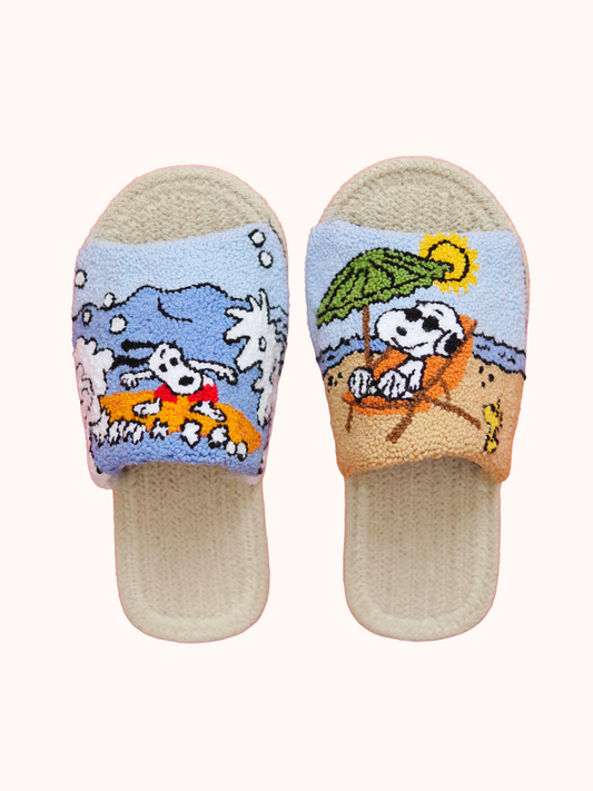 Surfin' Snoopy Punch Needle Slippers