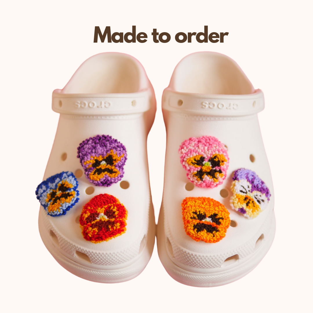 Pansy Flower Shoe Charms