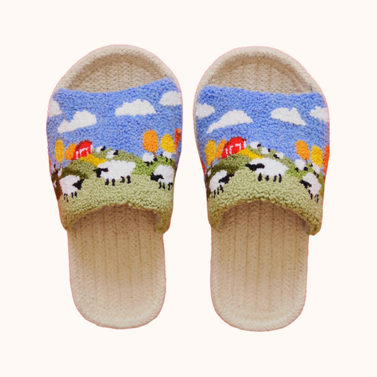 Countryside Punch Needle Slippers