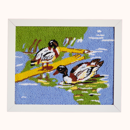 Framed Duck Pond Scene