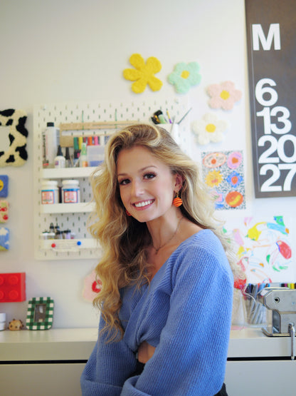 Tangerine Doodle Earrings