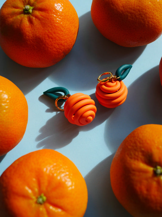 Tangerine Doodle Earrings
