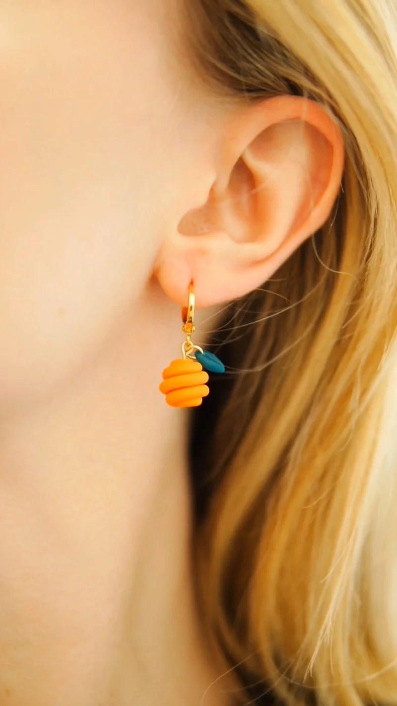 Micro Tangerine Doodle Earrings