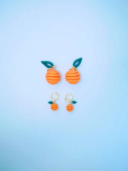 Micro Tangerine Doodle Earrings