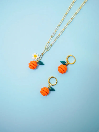 Micro Tangerine Doodle Earrings