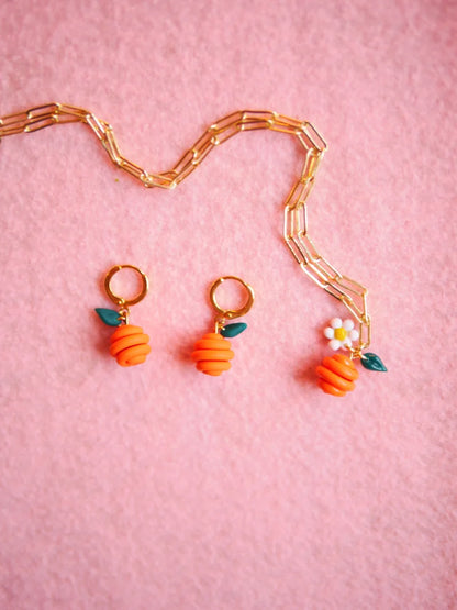 Micro Tangerine Doodle Earrings