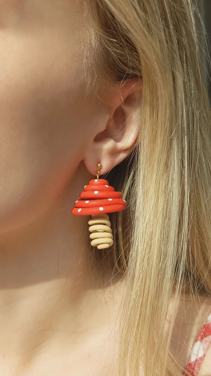 Mushroom Doodle Earrings