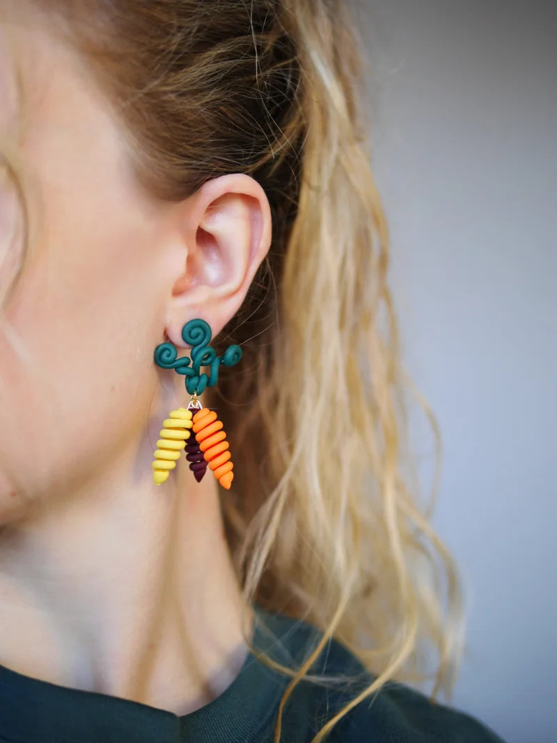 Carrot Bundle Doodle Earrings